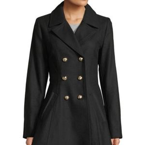 Double Breasted Military Fit & Flare Coat